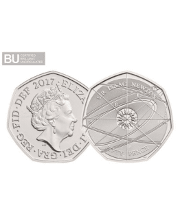 Sir Isaac Newton 2017 50p Brilliant Uncirculated Coin