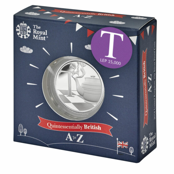 Tea 2018 UK 10p Silver Proof Coin in Acrylic Block