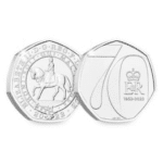 Platinum Jubilee Portrait 2022 50p Brilliant Uncirculated Horseback Design