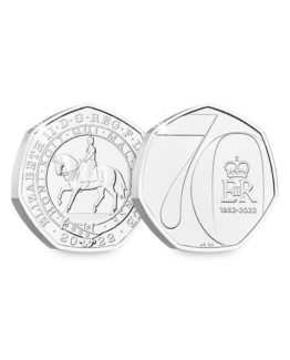 Platinum Jubilee Portrait 2022 50p Brilliant Uncirculated Horseback Design