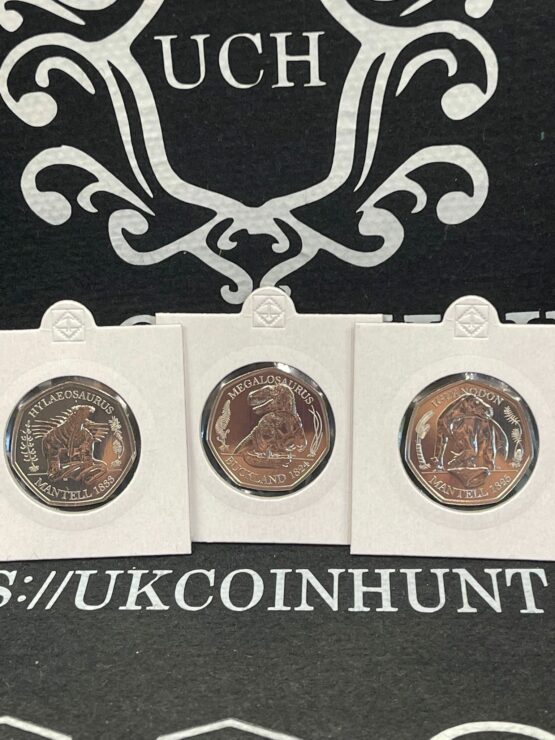 2020 Dinosauria UK 50p Full Set of BU Coins in Flips