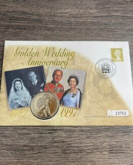 1997 UK Golden Wedding £5 Coin Cover