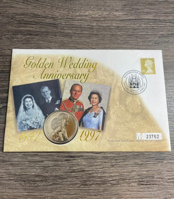 1997 UK Golden Wedding £5 Coin Cover