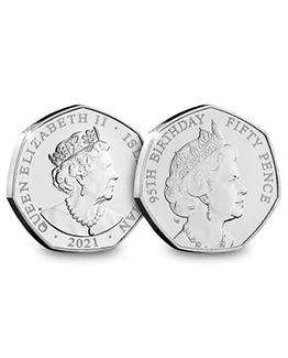 Isle Of Man Queens 95th Birthday 50p 1980 Portrait