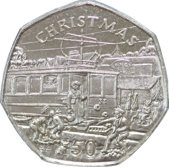 1989 Isle Of Man Christmas 50p