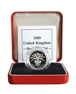 1989 Silver Proof Piedfort £1 Coin