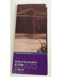 UK 1 Pound Menai Bridge Wales 2005 BUNC Pack