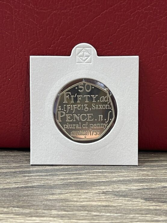 2005 Johnson's Dictionary PROOF 50p coin