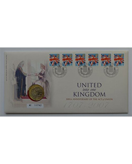 2007 £2 United into One Kingdom Act of Union Coin Cover