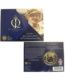 2012 Queen Elizabeth II Diamond Jubilee Five Pound Crown Brilliant Uncirculated Coin In Folder