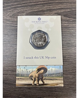 2024 BU 50p Diplodocus Strike your own Coin Royal Mint Experience