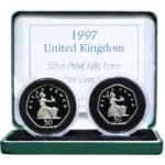 1997 Silver Proof Fifty Pence Two Coin Set