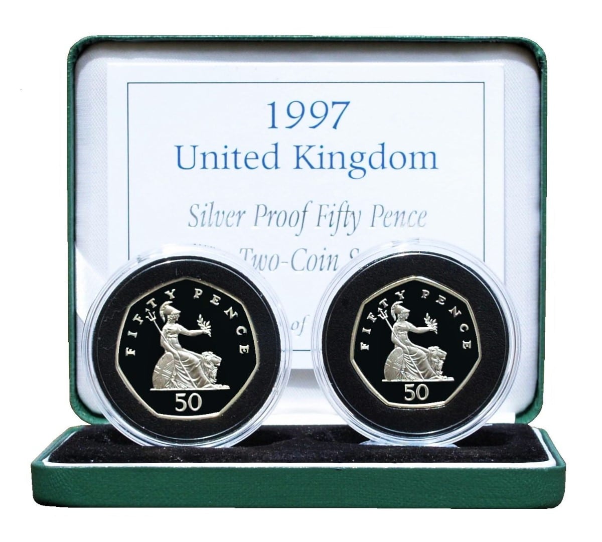 1997 Silver Proof Fifty Pence Two Coin Set