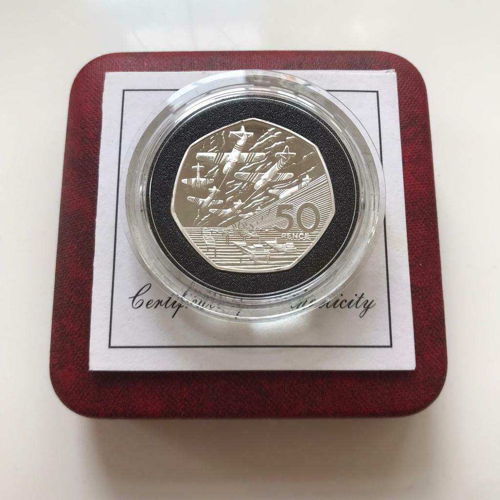 1994 Silver Proof Fifty Pence 50p Coin D-Day Commemorative Box COA