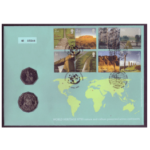 2005 First Day Coin Cover – World Heritage Sites 50p Pence Coin and 50c Cents PNC Cover