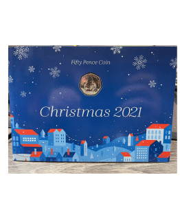 2021 Gibraltar Christmas Coloured Carded 50p