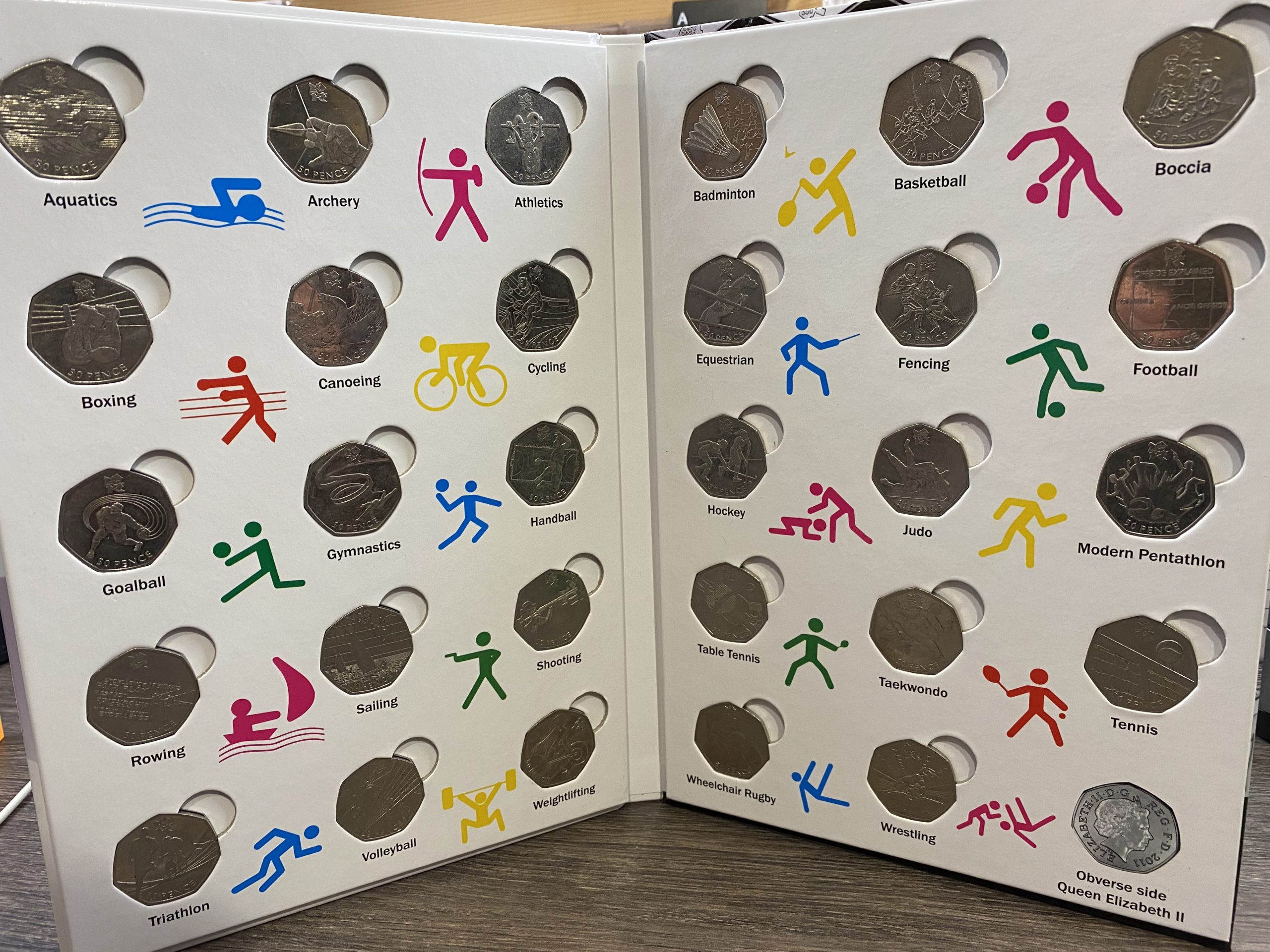 Full Olympic 50p Set With Album