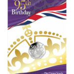 THE QUEENS 95TH BIRTHDAY: CROWN JEWELS - 2021 UNC. CUPRO NICKEL DIAMOND FINISH 50P COIN