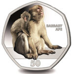 2018 Gibraltar Primates Coloured The Barbary Ape 50p