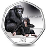 2018 Gibraltar Primates Coloured The Chimpanzee 50p