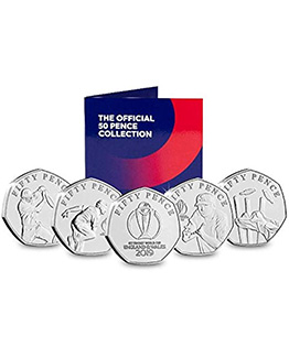 2019 ICC Cricket World Cup 50p Set In Folder