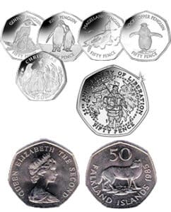 Falkland Island 50p & £2 Coins