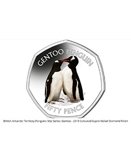 2019 BAT Gentoo Penguin Coloured 50p BU in Capsule