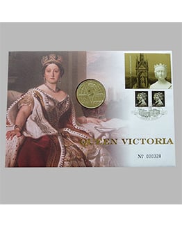 2001 QUEEN VICTORIA £5 Five Pounds Coin Stamp Cover