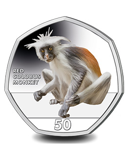 2018 Gibraltar Primates Coloured The Red Colobus Monkey 50p