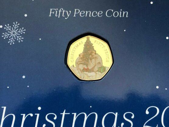 2021 Gibraltar Christmas Coloured Carded 50p