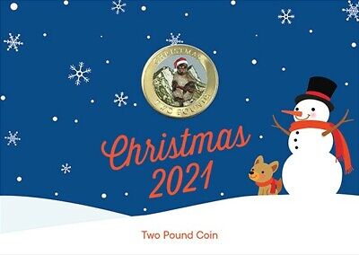 2021 GIBRALTAR COLOURED CHRISTMAS £2 COIN