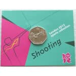 2011 London Olympic 2012 Sports Collection Shooting 50p Uncirculated Coin Card