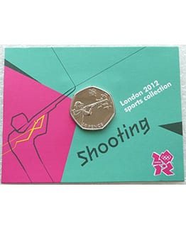 2011 London Olympic 2012 Sports Collection Shooting 50p Uncirculated Coin Card