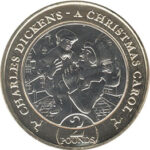 2020 Scrooge With Tiny Tim Isle of Man £2 Coin