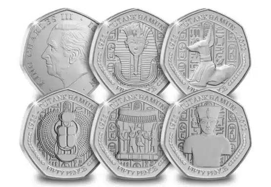 2023 Isle of Man Tutankhamun 50p BU Coin Set