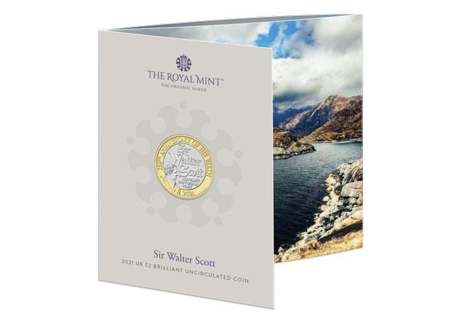 The 250th Anniversary of the Birth of Sir Walter Scott 2021 UK £2 Brilliant Uncirculated Coin