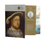 2009 King Henry VIII Accession Five Pound Crown Brilliant Uncirculated Coin In Folder