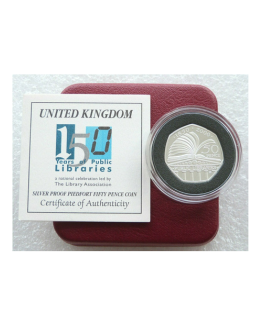 2000 Silver Proof Piedfort Public Libraries 50p coin