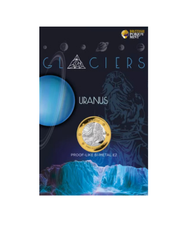 2023 BRITISH ANTARCTIC TERRITORY GLACIERS URANUS TWO 2 POUND COIN BU