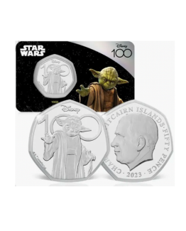 Disney 100th Anniversary Star Wars Yoda 50p Brilliant Uncirculated Coin 2023