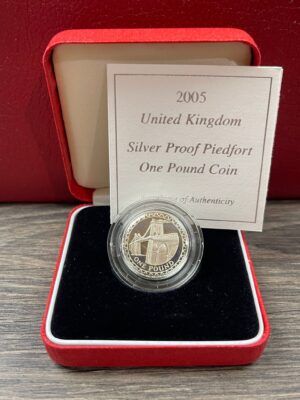 2005 UK Coin £1 Silver Proof Piedfort Menai Strait