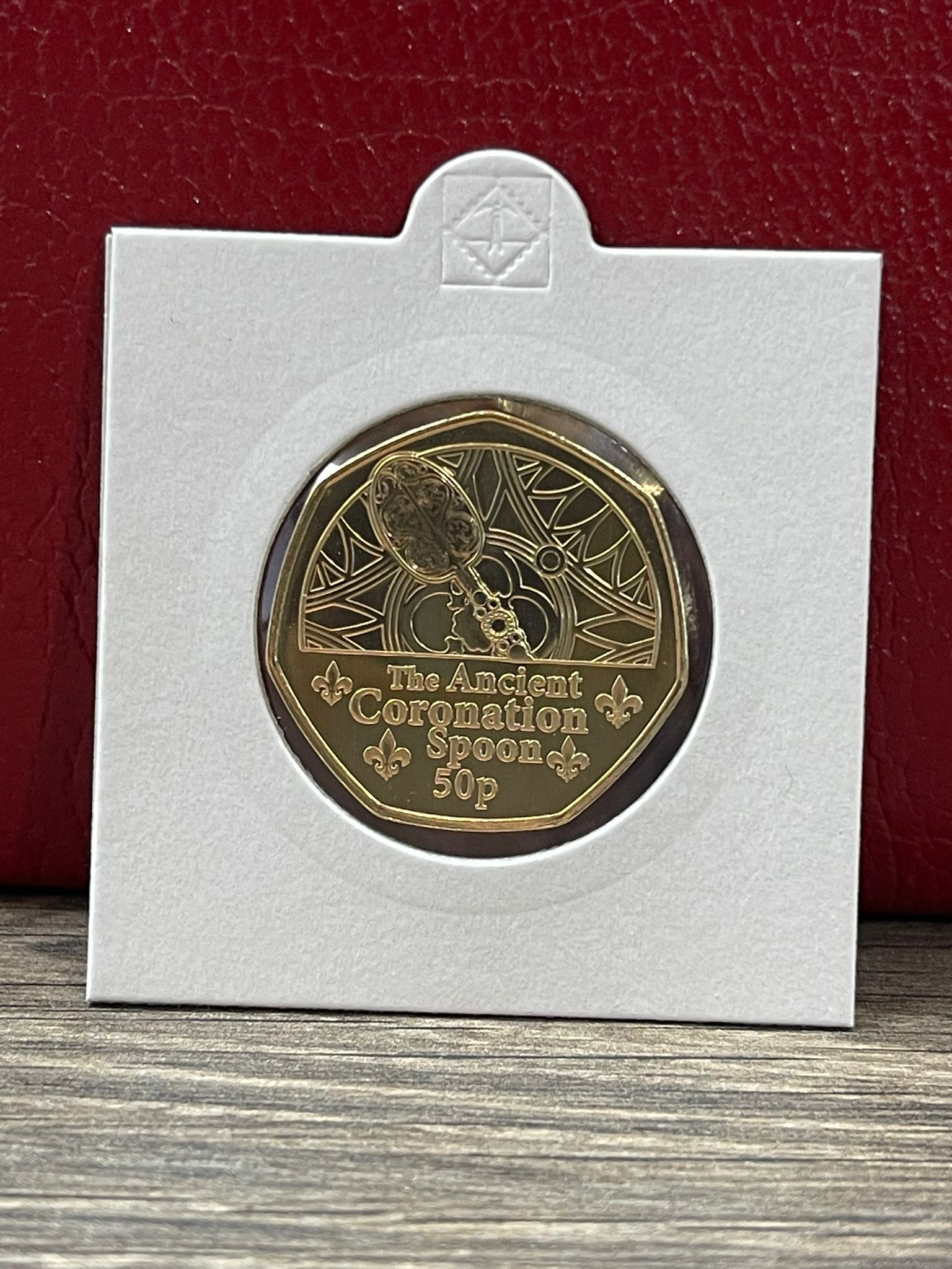 2023 Gold Plated Guernsey The Ancient Coronation Spoon 50p