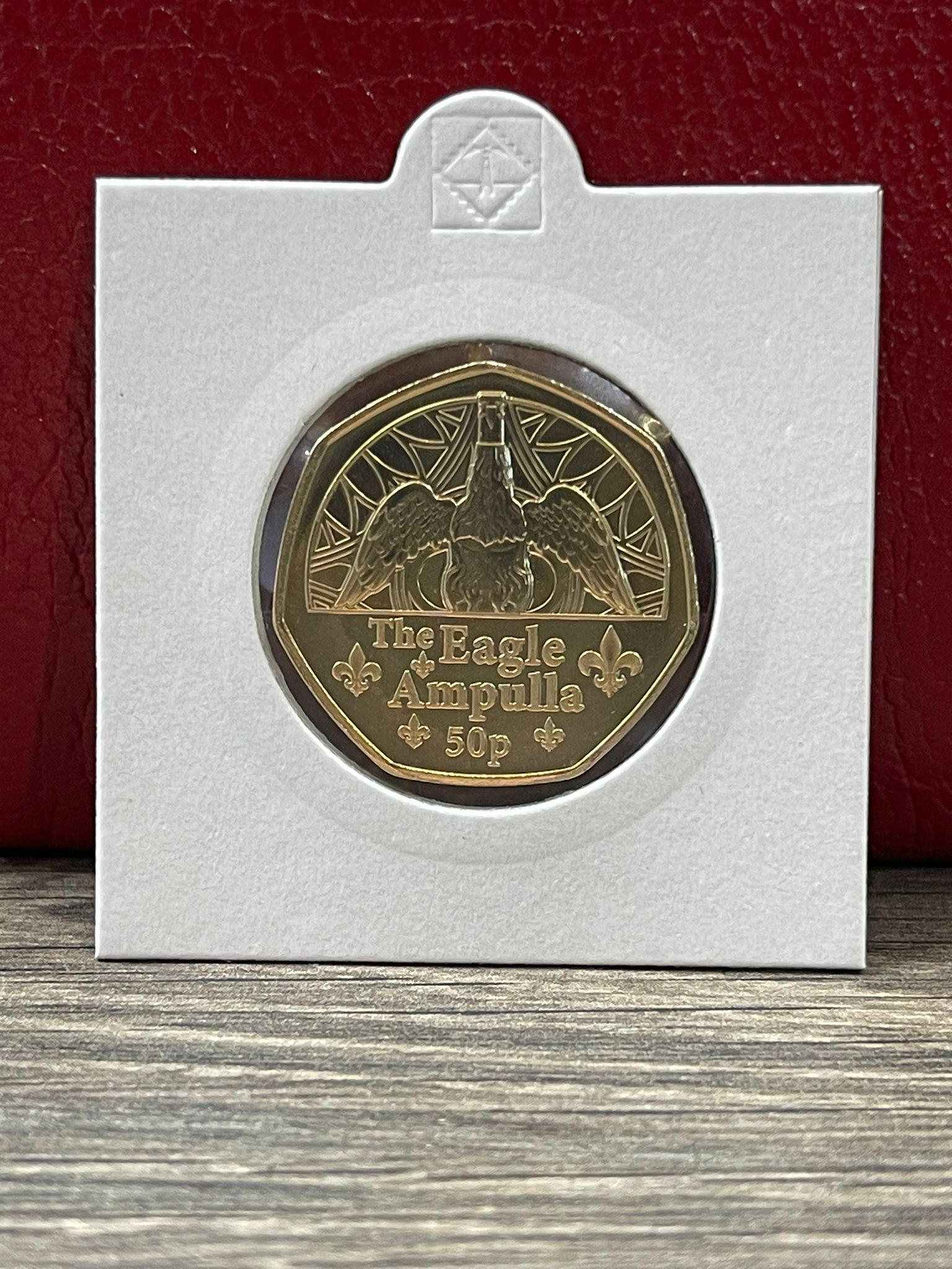 2023 Gold Plated Guernsey The Eagle Ampulla 50p