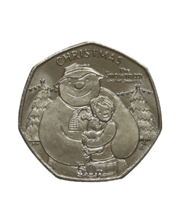 2014 Isle of Man Christmas Snowman and Snowdog Circulated 50p