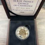 2013 Guernsey HRH Prince George birth Silver Proof £5 coin