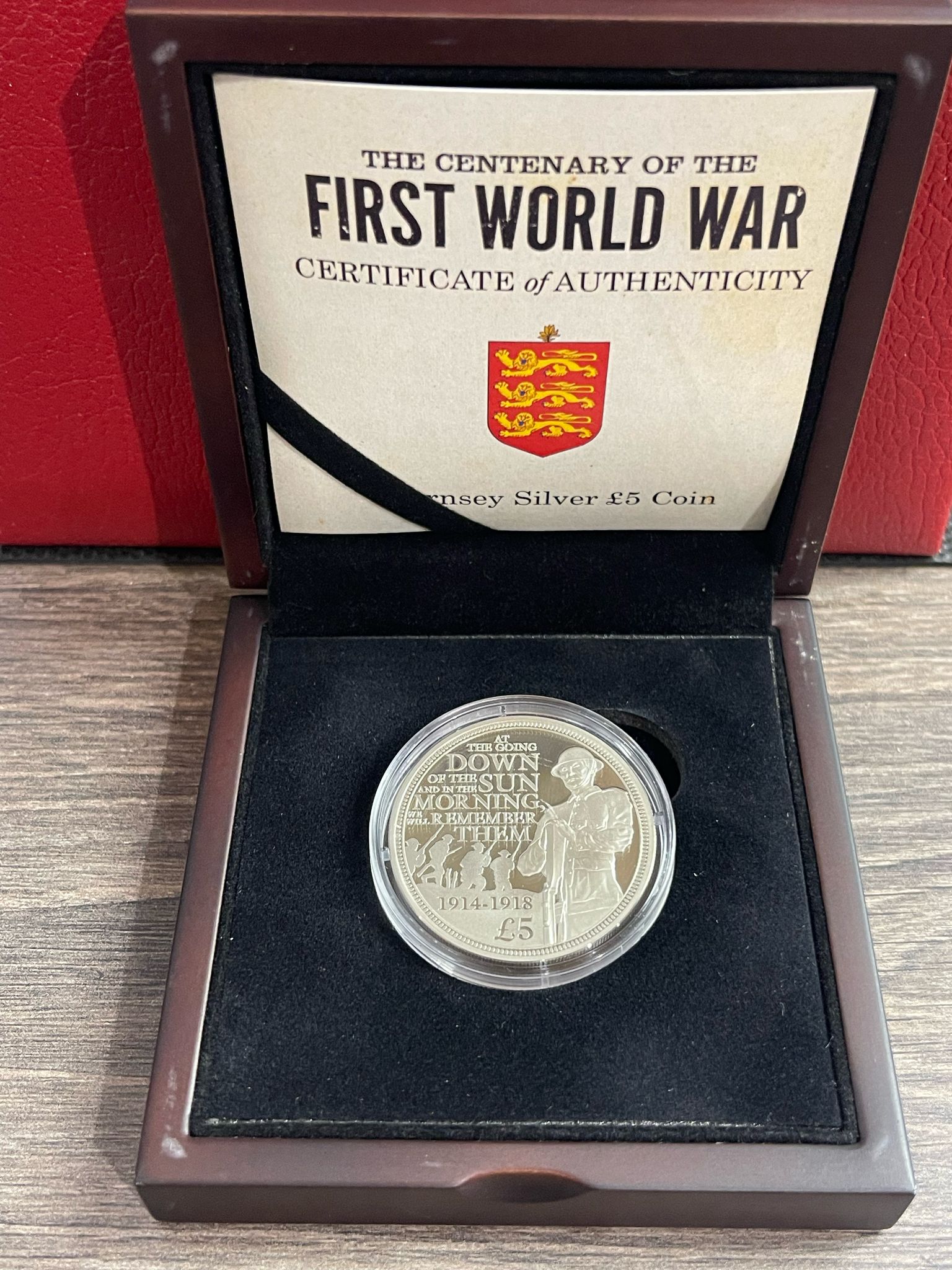 2014 Guernsey First World War £5 Silver Coin