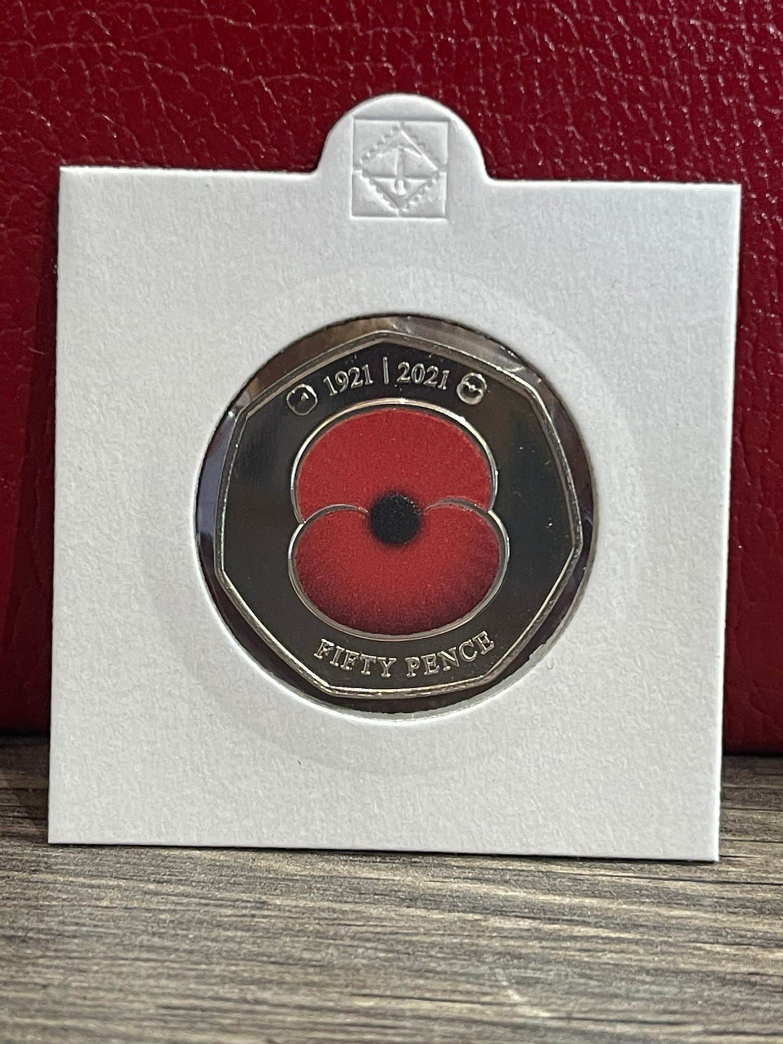 Guernsey 2021 RBL Modern Poppy Brilliant Uncirculated 50p