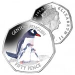 2017 FALKLAND ISLANDS 50p Pence Gentoo Penguin Coloured Coin