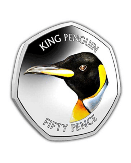 2018 Falkland Penguins II King Coloured 50p BU in Capsule