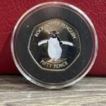 2017 FALKLAND ISLANDS 50p Pence Southern Rockhopper Penguin Coloured Coin